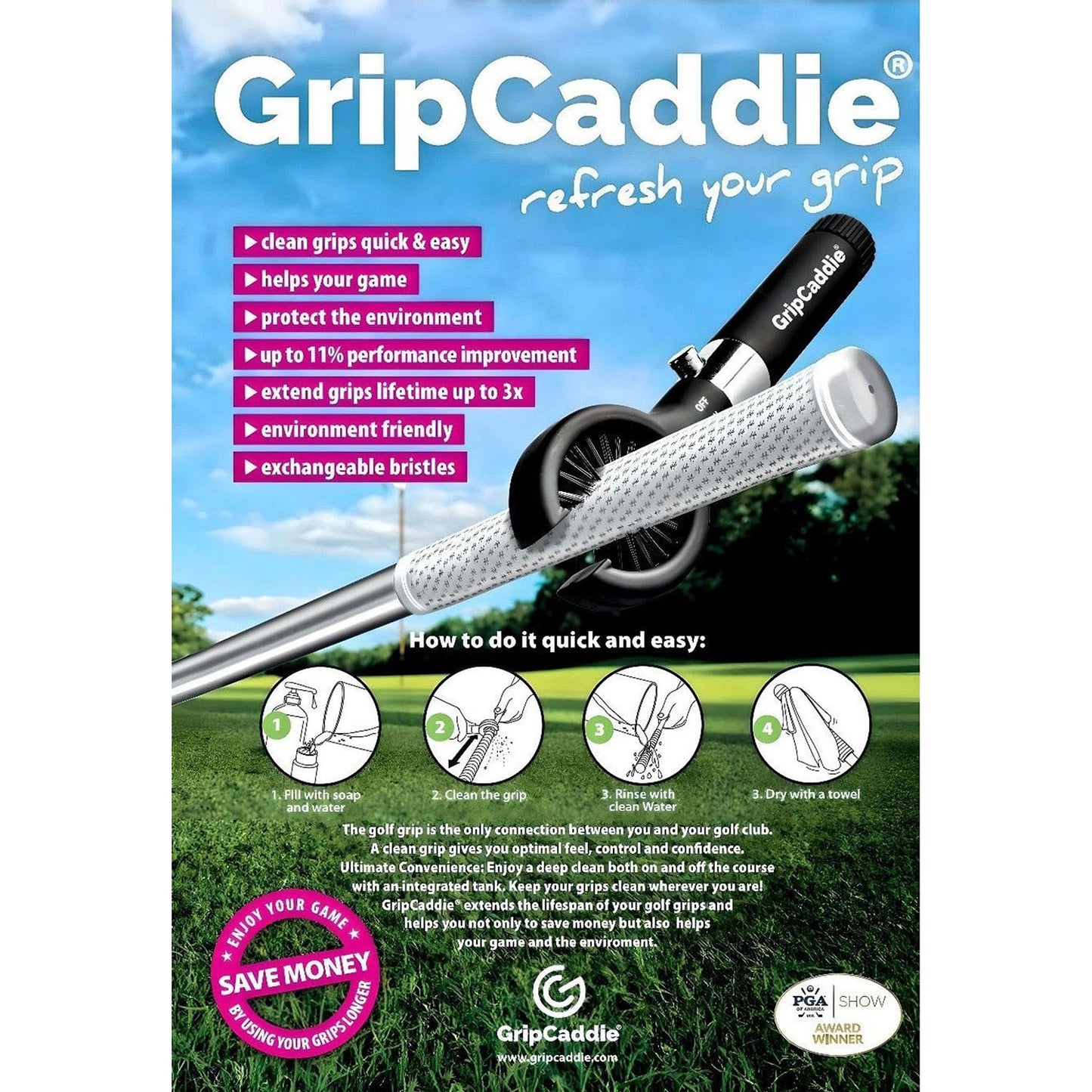 GripCaddie - Golf Club e-Brush